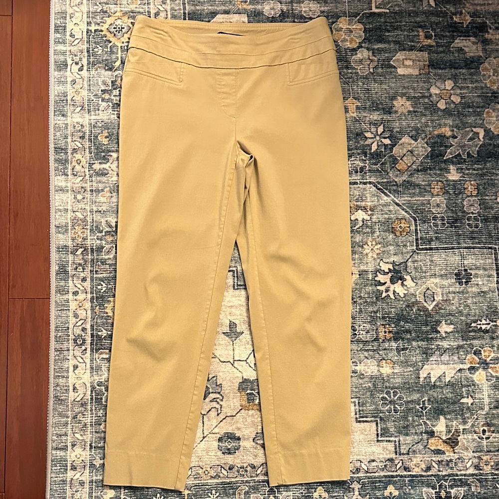 Zac & Rachel Khaki Cropped Pull-On Pants
